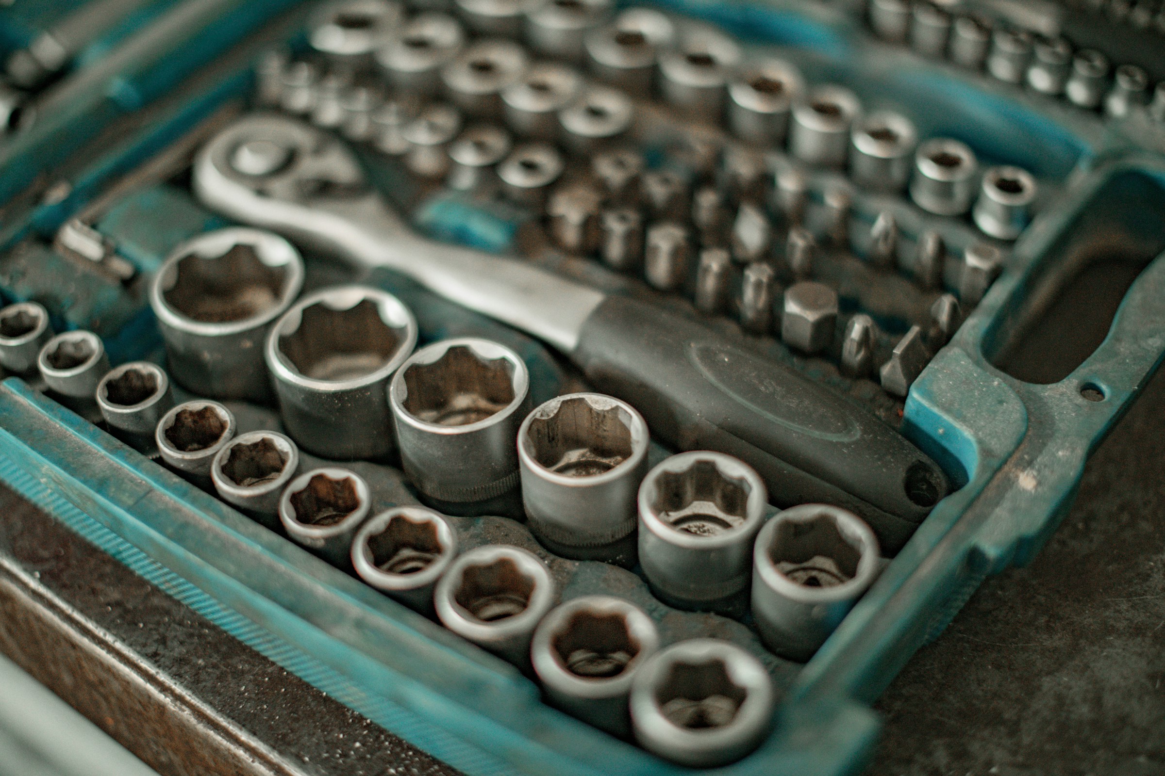 socket set in a green box