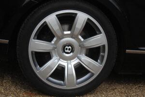 Bentley wheel close up with B logo