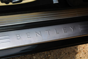 silver BENTLEY logo on bentley GTC trim
